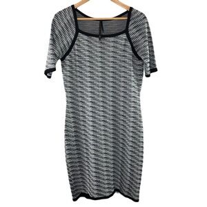 Marc New York black/white textured dress, L